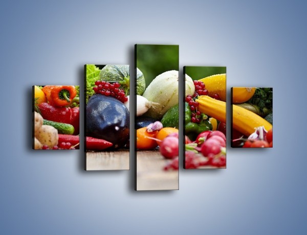 Obraz na płótnie – Warzywa na ogrodowym stole – pięcioczęściowy JN483W1