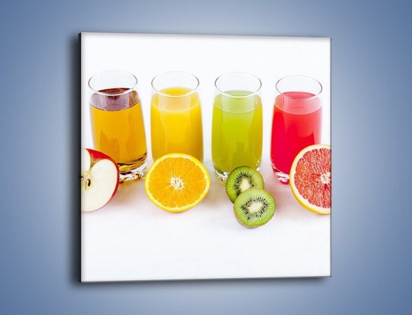 Obraz na płótnie – Świeże soki dla dzieci z owoców – jednoczęściowy kwadratowy JN579