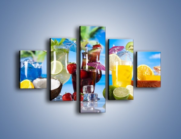 Obraz na płótnie – Drinki z egzotycznych owoców – pięcioczęściowy JN640W1