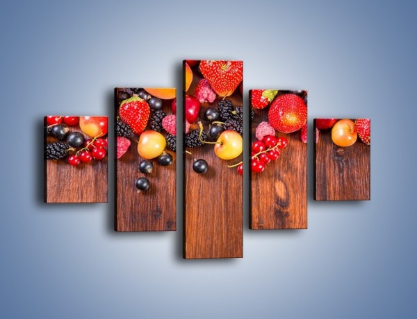 Obraz na płótnie – Stół do polowy wypełniony owocami – pięcioczęściowy JN721W1