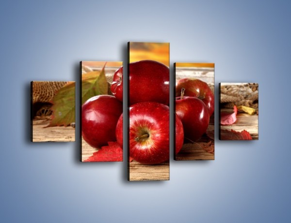Obraz na płótnie – Dojrzałe jabłka porą jesienną – pięcioczęściowy JN741W1