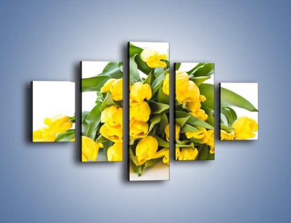 Obraz na płótnie – Piramida żółtych tulipanów – pięcioczęściowy K111W1