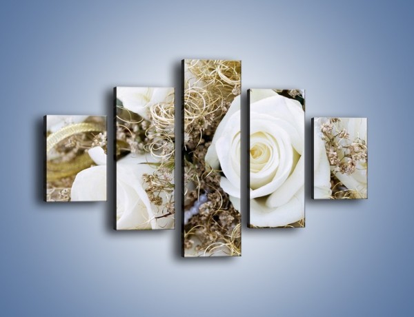 Obraz na płótnie – Perły wśród kwiatów – pięcioczęściowy K184W1