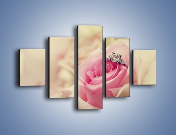 Obraz na płótnie – Związek z różą na zawsze – pięcioczęściowy K393W1