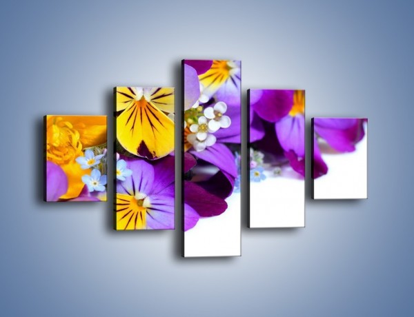 Obraz na płótnie – Ciepłe kolory w kwiatach – pięcioczęściowy K442W1