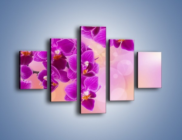 Obraz na płótnie – Spadające fioletowe kwiaty – pięcioczęściowy K614W1