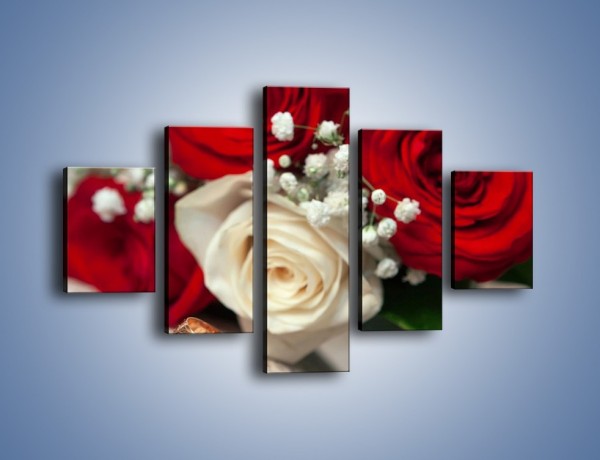 Obraz na płótnie – Małżeństwo przysięga i róże – pięcioczęściowy K681W1