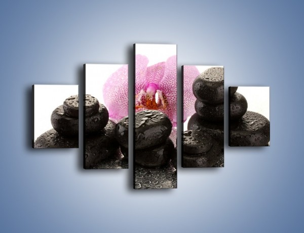 Obraz na płótnie – Kwiat z kamiennym akcentem – pięcioczęściowy K999W1
