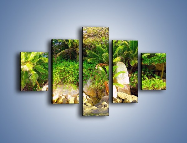 Obraz na płótnie – Ściana tropikalnych drzew – pięcioczęściowy KN086W1