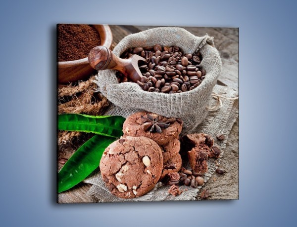 Obraz na płótnie – Ciasteczka idealne do kawy – jednoczęściowy kwadratowy JN614
