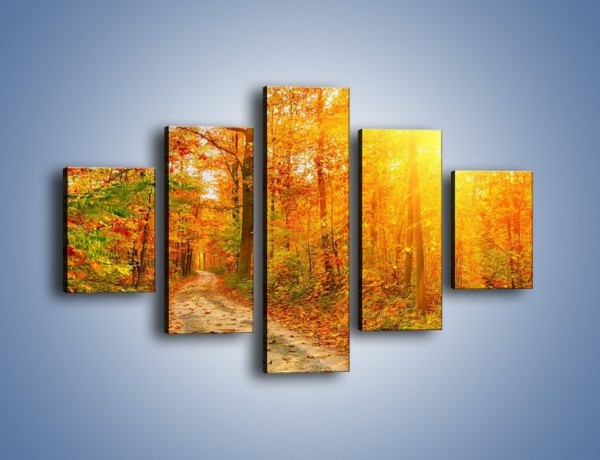 Obraz na płótnie – Leśną drużką jesienią – pięcioczęściowy KN1163AW1
