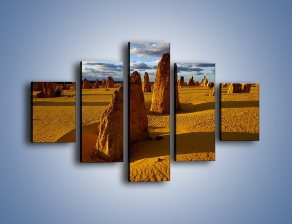 Obraz na płótnie – Kombinacje z piasku – pięcioczęściowy KN458W1