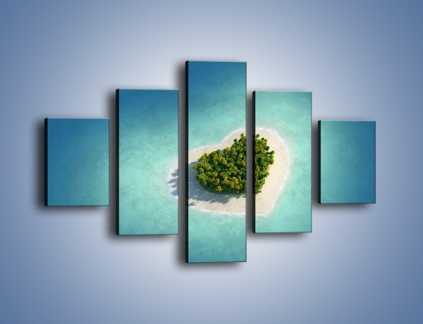 Obraz na płótnie – Tropikalna wyspa miłości – pięcioczęściowy KN737W1