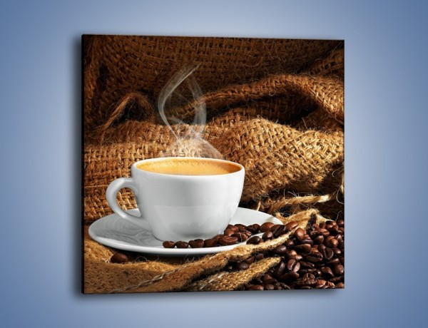 Obraz na płótnie – Upity łyk kawy – jednoczęściowy kwadratowy JN637