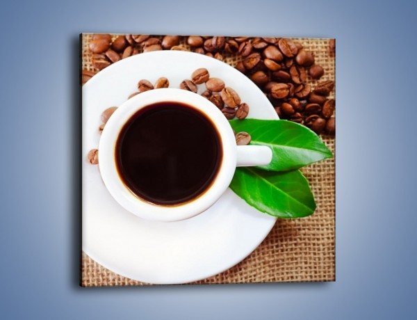 Obraz na płótnie – Kawa z zielonym dodatkiem – jednoczęściowy kwadratowy JN642