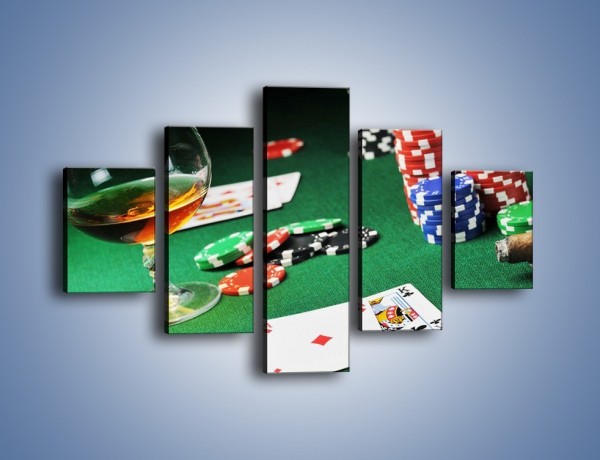 Obraz na płótnie – Mocne wrażenia w kasynie – pięcioczęściowy O122W1