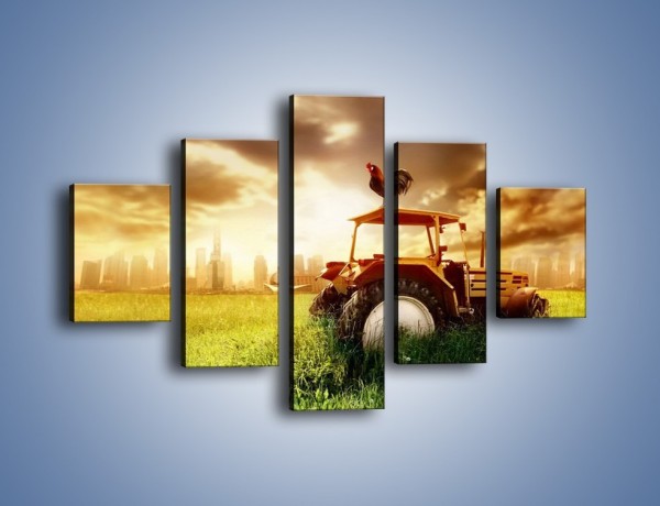 Obraz na płótnie – Traktor w trawie – pięcioczęściowy TM031W1