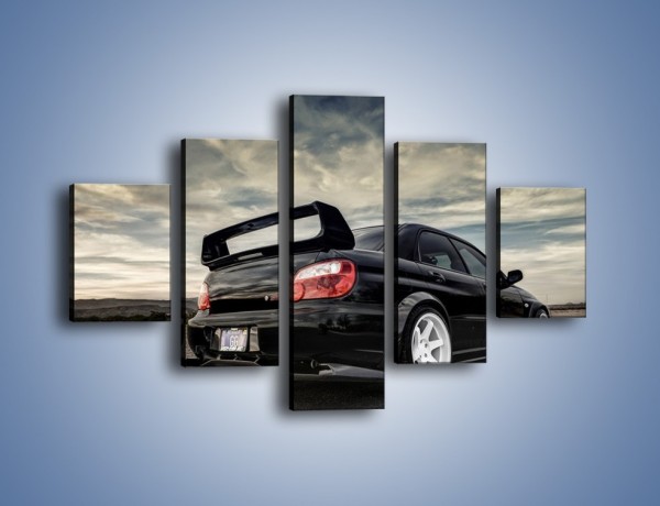 Obraz na płótnie – Czarne Subaru Impreza WRX Sti – pięcioczęściowy TM133W1