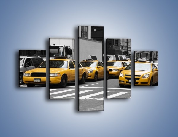 Obraz na płótnie – Amerykańskie taksówki w korku ulicznym – pięcioczęściowy TM219W1