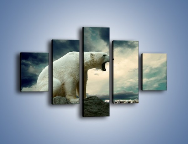 Obraz na płótnie – Donośny krzyk polarnego niedźwiedzia – pięcioczęściowy Z114W1