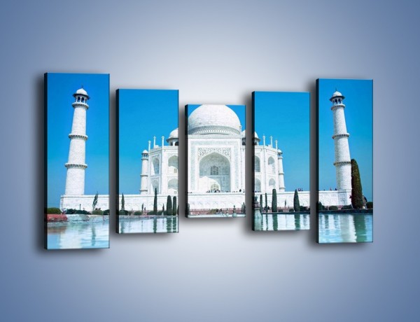 Obraz na płótnie – Taj Mahal pod błękitnym niebem – pięcioczęściowy AM077W2