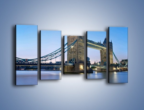 Obraz na płótnie – Tower Bridge o poranku – pięcioczęściowy AM143W2