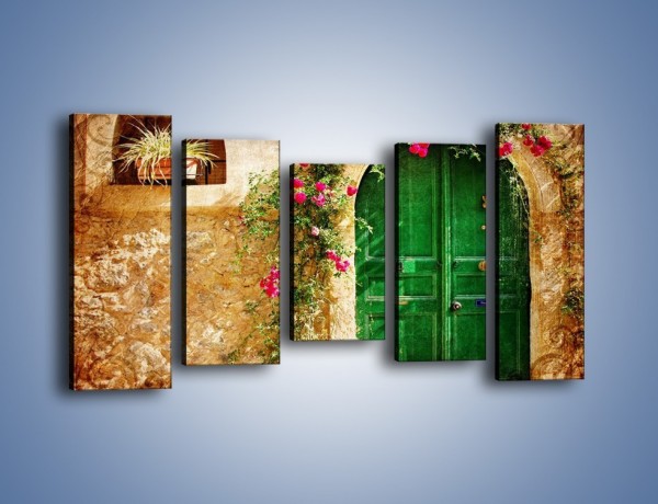 Obraz na płótnie – Drzwi w greckim domu vintage – pięcioczęściowy AM192W2