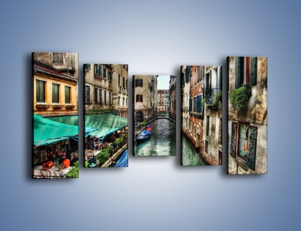 Obraz na płótnie – Wenecka uliczka w kolorach HDR – pięcioczęściowy AM374W2
