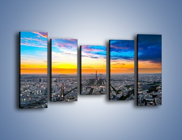 Obraz na płótnie – Panorama Paryża – pięcioczęściowy AM415W2