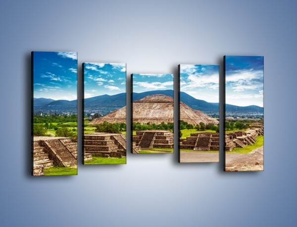 Obraz na płótnie – Piramida Słońca w Meksyku – pięcioczęściowy AM450W2
