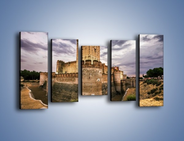 Obraz na płótnie – Zamek La Mota w Hiszpanii – pięcioczęściowy AM457W2