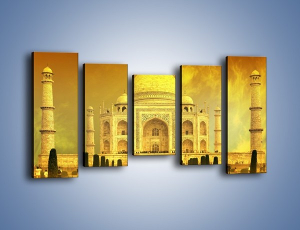 Obraz na płótnie – Tadź Mahal w żółtym kolorze – pięcioczęściowy AM465W2