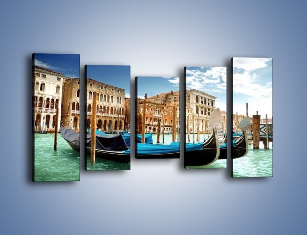 Obraz na płótnie – Weneckie gondole w Canal Grande – pięcioczęściowy AM571W2