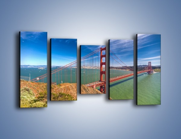 Obraz na płótnie – Most Golden Gate o poranku – pięcioczęściowy AM600W2