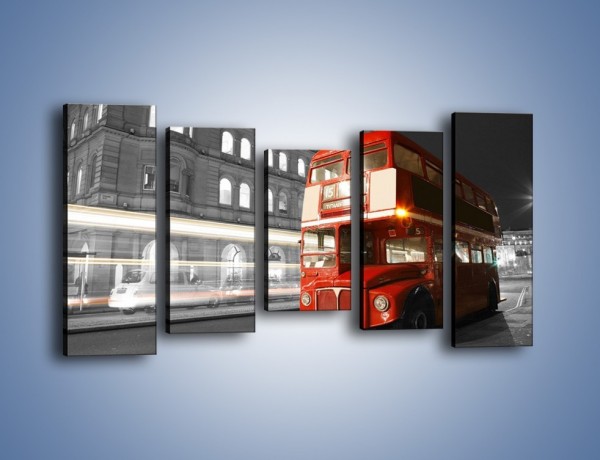Obraz na płótnie – Czerwony autobus w Londynie – pięcioczęściowy AM634W2