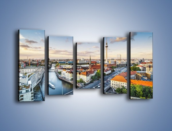 Obraz na płótnie – Panorama Berlina – pięcioczęściowy AM673W2