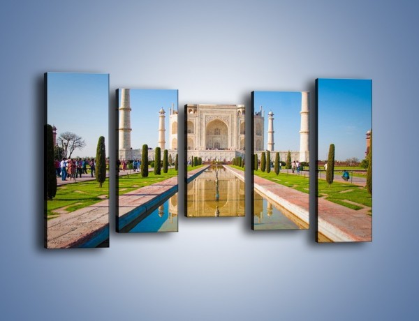 Obraz na płótnie – Taj Mahal pod błękitnym niebem – pięcioczęściowy AM750W2
