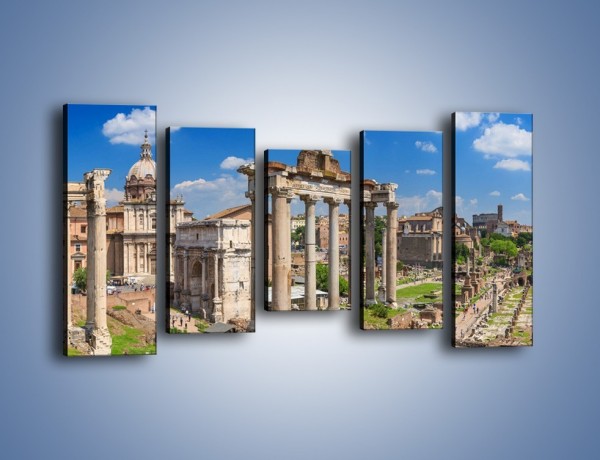Obraz na płótnie – Panorama rzymskich ruin – pięcioczęściowy AM767W2
