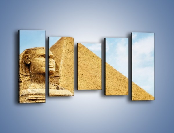 Obraz na płótnie – Sfinks i piramidy – pięcioczęściowy AM782W2