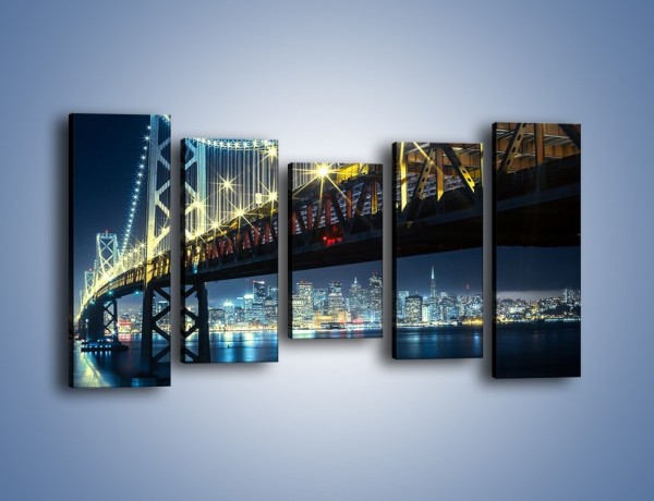 Obraz na płótnie – Most Golden Gate na tle San Francisco – pięcioczęściowy AM797W2