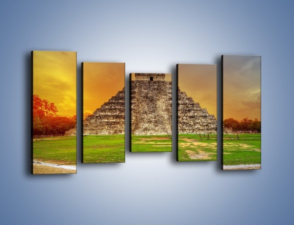 Obraz na płótnie – Piramida Kukulkana w Meksyku – pięcioczęściowy AM814W2