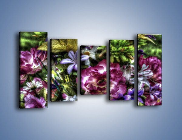 Obraz na płótnie – Kwiaty w różnych odcieniach – pięcioczęściowy GR318W2