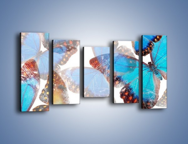 Obraz na płótnie – Motyl w niebieskim kolorze – pięcioczęściowy GR403W2