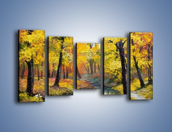 Obraz na płótnie – Jesienną pora w lesie – pięcioczęściowy GR434W2