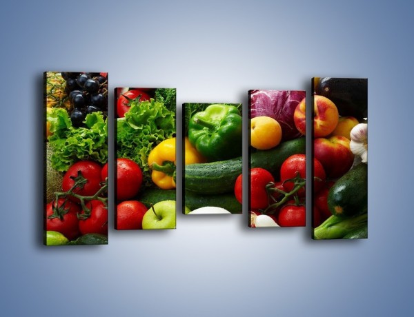 Obraz na płótnie – Mix warzywno-owocowy – pięcioczęściowy JN006W2