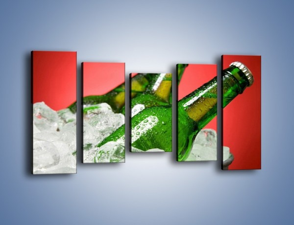 Obraz na płótnie – Zmrożone butelki piwa – pięcioczęściowy JN025W2