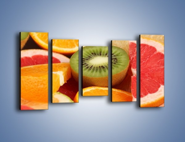 Obraz na płótnie – Kolorowe połówki owoców – pięcioczęściowy JN026W2
