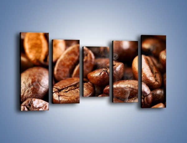 Obraz na płótnie – Parzone ziarna kawy – pięcioczęściowy JN027W2