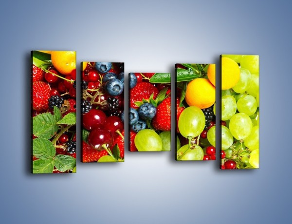 Obraz na płótnie – Wymieszane kolorowe owoce – pięcioczęściowy JN037W2