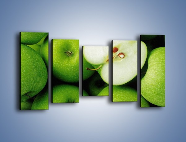 Obraz na płótnie – Zielone jabłuszka – pięcioczęściowy JN039W2